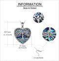 wholesale 925 Sterling Silver Abalone Shell Heart Tree of Life Pendant Necklace for Women Christmas s-0-3