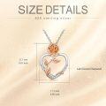 wholesale 925 Sterling Silver Lab-Grown Cubic Zirconia Rose Heart Pendant Necklaces for Women - Mothers Day Gift Ideas-0-3