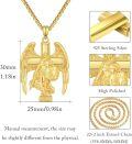 wholesale Gold 925 Sterling Silver Saint Michael Angel Cross Necklace for Women and Men-0-4