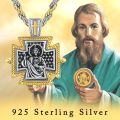 wholesale Gold and 925 Sterling Silver Metal Cross St. Michael Pendant Necklace for Men Religious s-0-5