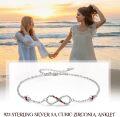 wholesale 925 Sterling Silver Red Crystal Infinity Adjustable Ankle Anklet for Women-0-3