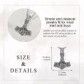 wholesale 925 Sterling Silver Thor Hammer Valknut Pendant Necklace Oxidized Vintage Viking Jewelry-0-3