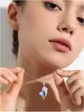 TOUPOP Sterling Silver Crystal Dolphins Pendant Necklace Gift For Women-0-2