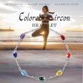 wholesale 925 Sterling Silver Rainbow 7 Chakra Stones Yoga Bracelet for Women Wife Girlfriend-0-1