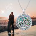 wholesale 925 Sterling Silver Celtic Knot Tree of Life Pendant with Abalone Shell and Triquetra Symbol for Women's -0-1