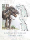 wholesale 925 Sterling Silver Dinosaur Shape White Opal Studs for Sensitive Ears-0-3
