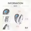 wholesale 925 Sterling Silver Turquoise Stone Sun & Moon Open Adjustable Rings Wholesale Set for Women-0-2