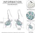 wholesale 925 Sterling Silver Turquoise Turtle Dangle Drop Earrings for Women - Beach Jewelry-0-5