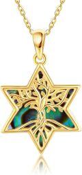 wholesale 14K Gold Tree of Life Star Pendant Necklaces for Women-0-0