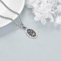 wholesale 925 Sterling Silver Saint Christopher Protect Us Oval Medallion Travel Protection Pendant Necklace-0-9