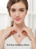 wholesale 925 Sterling Silver Lotus Charm Pendant With Blue Eye-0-1