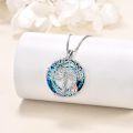 wholesale TOUPOP Christmas Gift For Sister 925 Sterling Silver Tree Of Life Sister Pendant Necklace With Blue Crystal Birthday Valentines Mothers Day Jewelry Gifts For Women Sister -0-4
