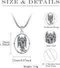wholesale 925 Sterling Silver Saint Uriel Angel Pendant Necklace  Catholic Medal Protection Jewelry for Women Men Gift 45cm Chain Length-0-5