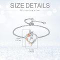 wholesale TOUPOP Rose Heart Bracelet For Women Sterling Silver Butterfly Initial N Letter Link Bracelet Anniversary Birthday Christmas Jewelry Gifts For Her Wife Girlfriend, Large -0-5