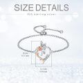 TOUPOP Sterling Silver Rose Heart Butterfly Initial N Letter Link Bracelet For Women-0-5