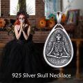 wholesale 925 Sterling Silver Meditating Skeleton Pendant - Yoga Meditation Necklace for Women & Men-0-5