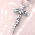wholesale 925 Sterling Silver Infinity Heartbeat Pendant Necklace with Cubic Zirconias and Chain for Women-0-2