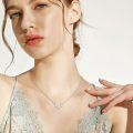 wholesale 14k Three Stone Lab Diamond Necklace Wholesale With Elegant Chain-0-8