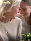 wholesale S925 Sterling Silver & 18K White Gold Plated Sapphire Birthstone Necklace - I Love You Always Forever Engraved Romantic Gift for Women-0-1
