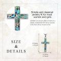 wholesale 925 Sterling Silver Abalone Shell Inlay Cross Pendant Necklace for Women and Men-0-4