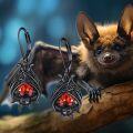 wholesale 925 Sterling Silver Black Bat & Spider Stud Earrings for Women - Gothic Halloween-0-5