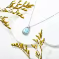 wholesale 925 Sterling Silver Larimar Octopus Ocean Wave Pendant Necklaces Wholesale for Women Gifts-0-1