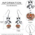 wholesale 925 Sterling Silver Bat & Pumpkin Halloween Dangle Drop Earrings for Women Girls Gift-0-3