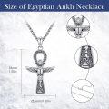 wholesale 925 Sterling Silver Winged Scarab Ankh Pendant Necklace with Cubic Zirconia for Women and Men-0-4