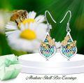 wholesale 925 Sterling Silver Abalone Shell Honeycomb Bee Drop Earrings-0-3