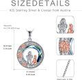 wholesale 925 Sterling Silver Blue Crystal Mother & Child Pendant with Pink Roses - Perfect Gift for Mom-0-17