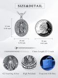 wholesale 925 Sterling Silver Saint Medal Virgin Mary Cross Pendant Necklace  43cm Chain-0-1