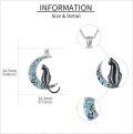 wholesale 925 Sterling Silver Moon and Cat Pendant Necklace s for Women-0-4