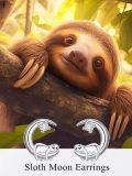 wholesale 925 Sterling Silver Sloth Moon Stud Earrings - Hypoallergenic Jewelry for Women-0-2
