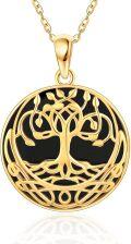 wholesale 14K Gold Onyx Tree of Life Pendant Necklace for Women - Family Wisdom s-0-0