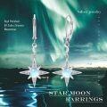 wholesale 925 Sterling Silver Star Moonstone Leverback Drop Earrings-0-3