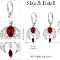 wholesale Sterling Silver Crystal Celtic Moon Dangle Earrings Birthstone Gift-0-39