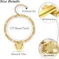 wholesale Sterling Silver Gold Heart Photo Locket Bracelet for Women-0-14