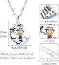 wholesale 925 Sterling Silver Witch Skeleton Moon Pendant Gothic Halloween Necklace-0-3