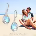 wholesale 925 Sterling Silver Opalite Drop Earrings Wholesale with Leverbacks - Celtic Style Jewelry for Women-0-2