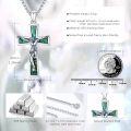 wholesale S925 Sterling Silver Cross Necklace with Abalone Shell Pendant for Men Women Religious Protection Amulet  -0-3