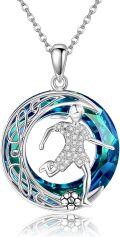 wholesale 925 Sterling Silver Soccer Player Pendant Necklace Sporty s for Women-0-0
