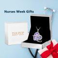 wholesale 925 Sterling Silver & Vitrail Light Crystal Stethoscope Necklace for Nurses, Doctors – Sparkling Purple Crystal Jewelry Gift-0-6