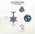 wholesale S925 Sterling Silver Turquoise Star of David Necklace, Adjustable Chain, Gift for Lovers & Friends, 0.85-1.28 Pendant-0-4