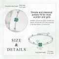 wholesale 925 Sterling Silver Green Crystal Four Leaf Clover Chain Bracelet-0-3