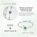 wholesale 925 Sterling Silver Green Four Leaf Clover Charm Bracelet-0-3
