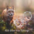 wholesale 925 Sterling Silver Cute Fox Hoop Earrings Birthday Gifts for Women-0-4