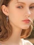 wholesale 925 Sterling Silver Key Shaped Heart Pendant with Red Garnet and Cubic Zirconia Dangle Earrings for Valentine's Gift-0-2