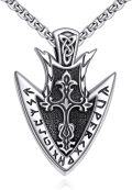 wholesale 925 Sterling Silver Viking Necklace with Rune and Celtic Knots Design - Mens Norse Jewelry -0-0