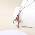 wholesale 925 Sterling Silver CZ Bird Pendant - Cardinal Necklace-0-1