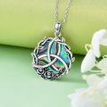 wholesale 925 Sterling Silver Abalone Shell Rose Triskelion Pendant Necklace-0-3